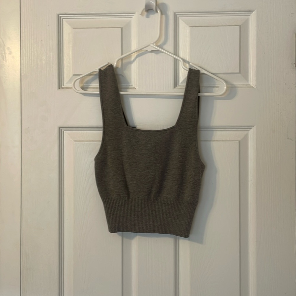 H&M taupe square neck sweater tank